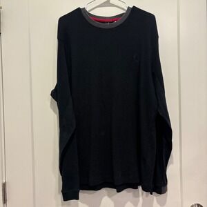 Jordan Brand Mens XXL Black Waffle Knit Thermal Long Sleeve Jumpman Shirt